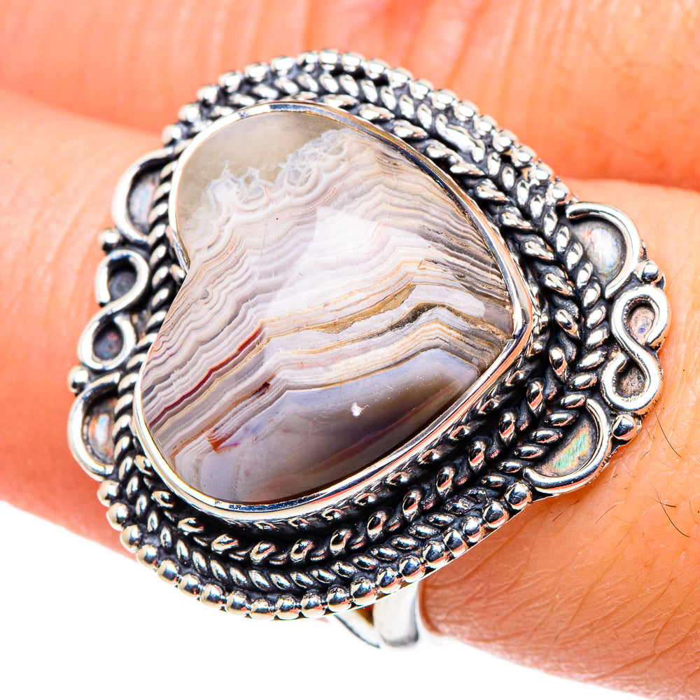 Laguna Lace Agate Rings handcrafted by Ana Silver Co - RING94858