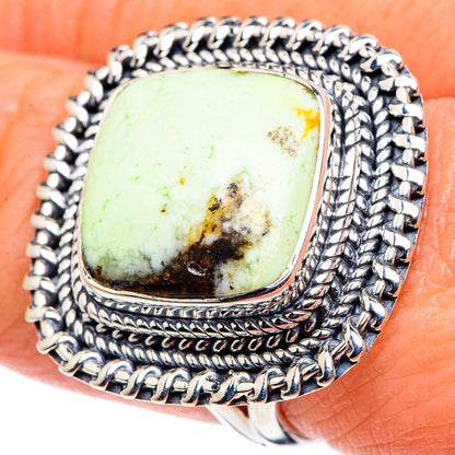 Lemon Chrysoprase Rings handcrafted by Ana Silver Co - RING94862