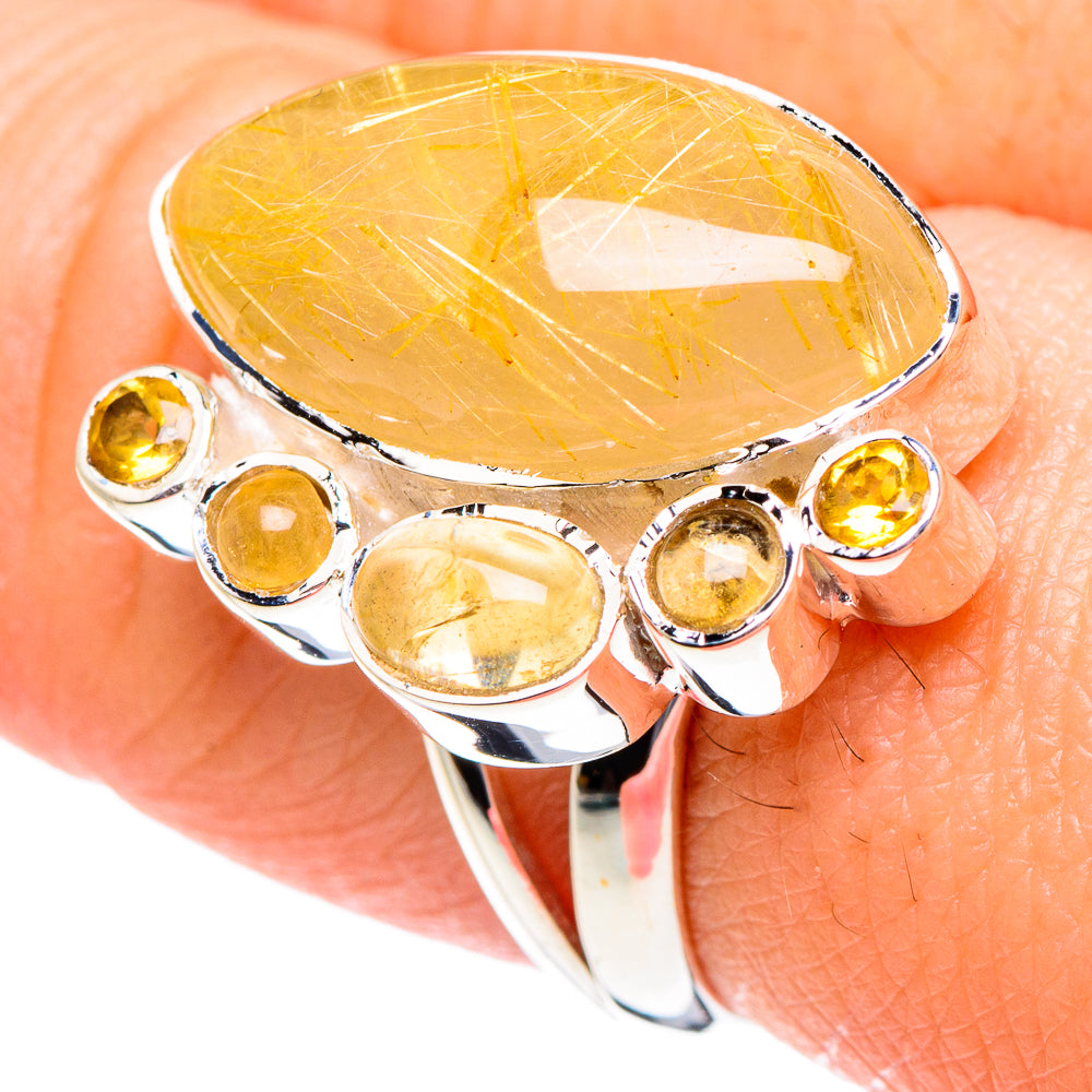 Rutilated Quartz, Citrine Rings handcrafted by Ana Silver Co - RING94882