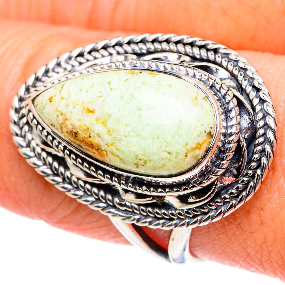 Lemon Chrysoprase Rings handcrafted by Ana Silver Co - RING94891