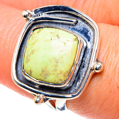 Lemon Chrysoprase Rings handcrafted by Ana Silver Co - RING94916