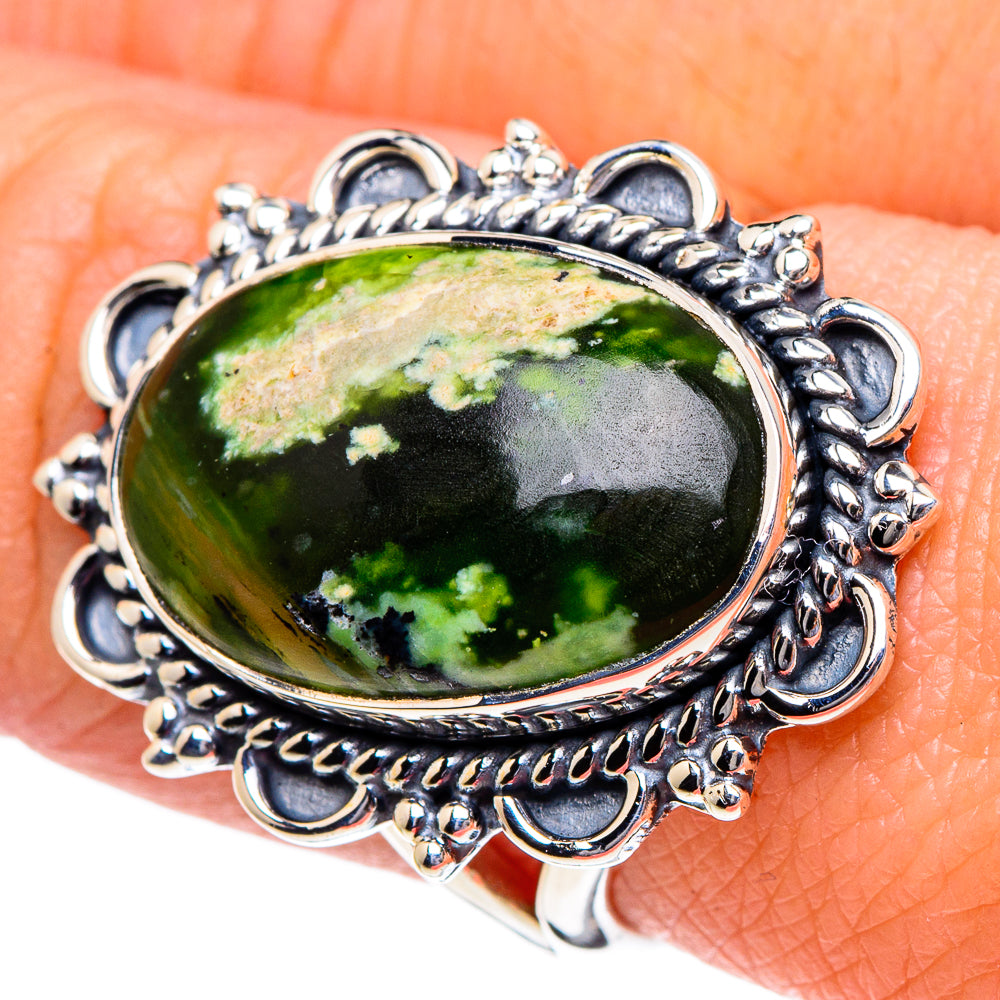 Australian Green Opal Rings handcrafted by Ana Silver Co - RING94923