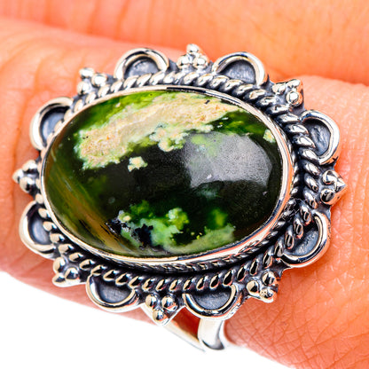 Australian Green Opal Rings handcrafted by Ana Silver Co - RING94923