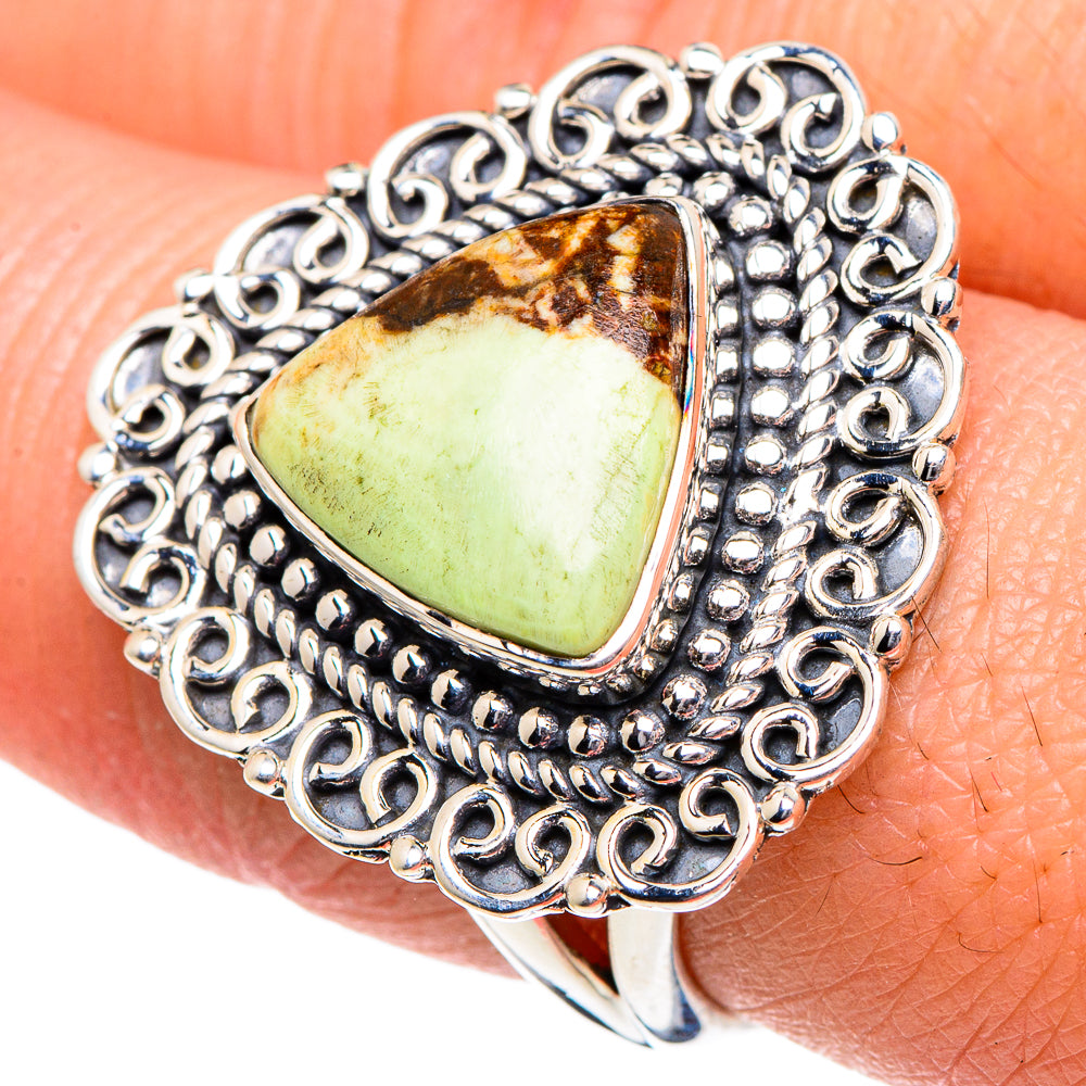 Lemon Chrysoprase Rings handcrafted by Ana Silver Co - RING94942
