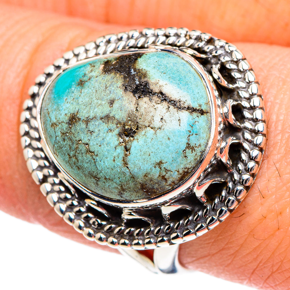 Tibetan Turquoise Rings handcrafted by Ana Silver Co - RING94946