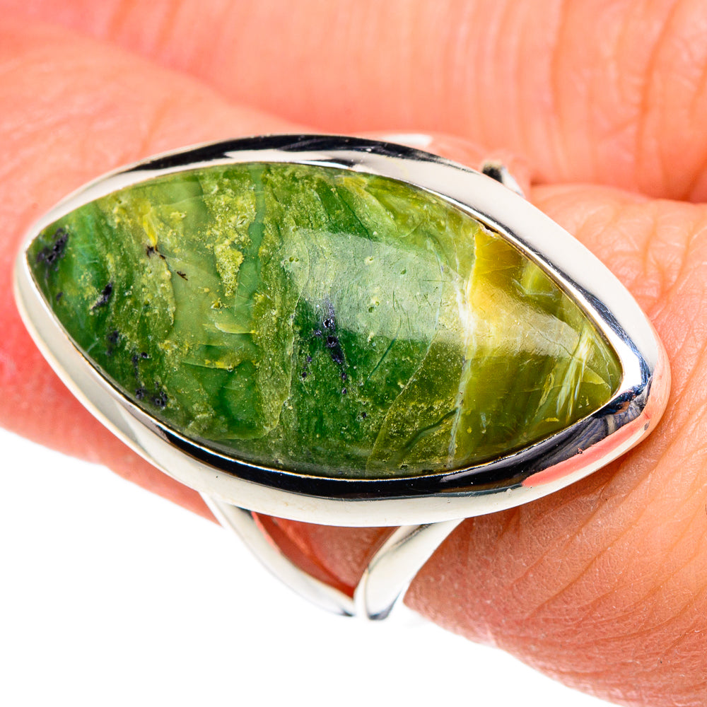 Australian Green Opal Rings handcrafted by Ana Silver Co - RING94978