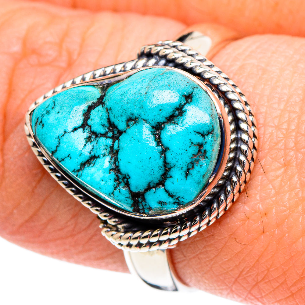 Tibetan Turquoise Rings handcrafted by Ana Silver Co - RING94987