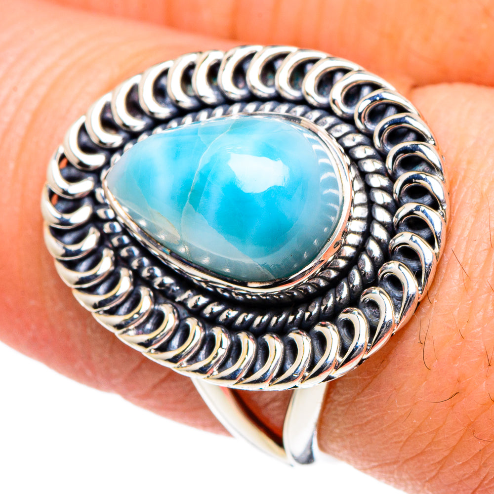 Larimar Rings handcrafted by Ana Silver Co - RING94997