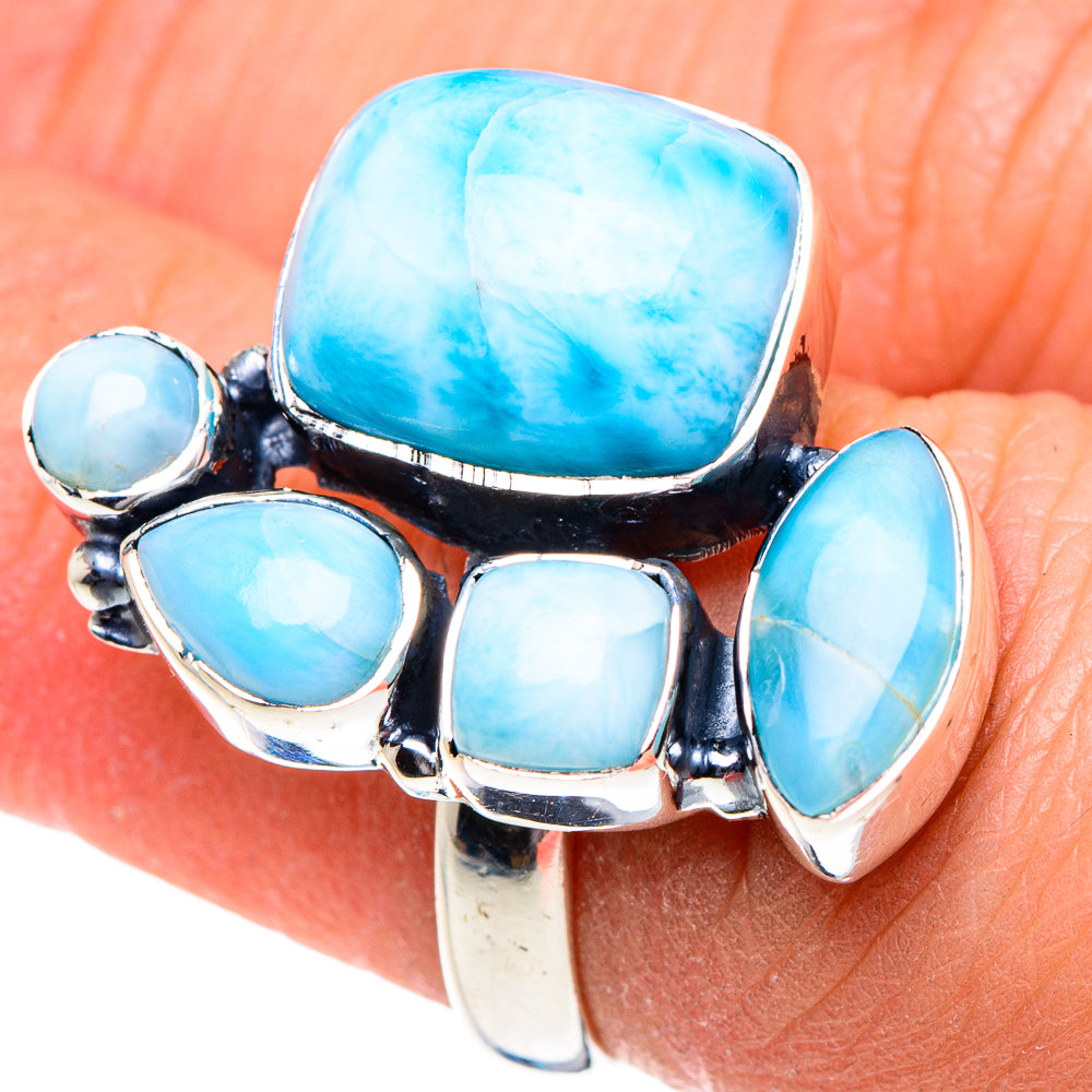 Larimar Rings handcrafted by Ana Silver Co - RING95010