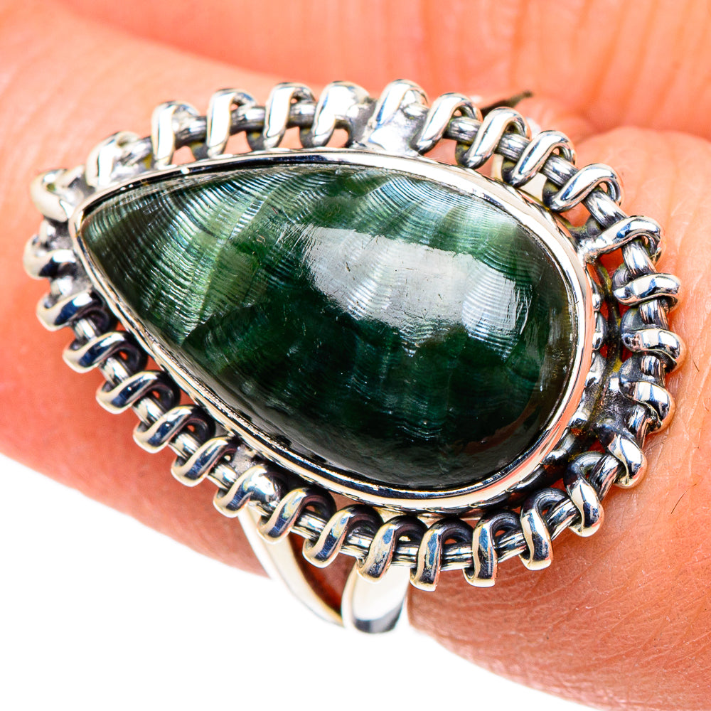 Seraphinite Rings handcrafted by Ana Silver Co - RING95012