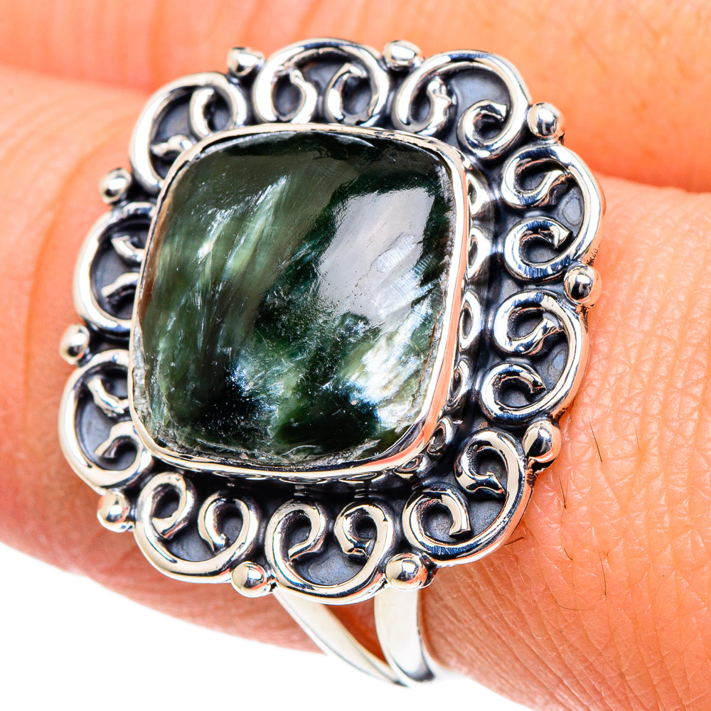 Seraphinite Rings handcrafted by Ana Silver Co - RING95013