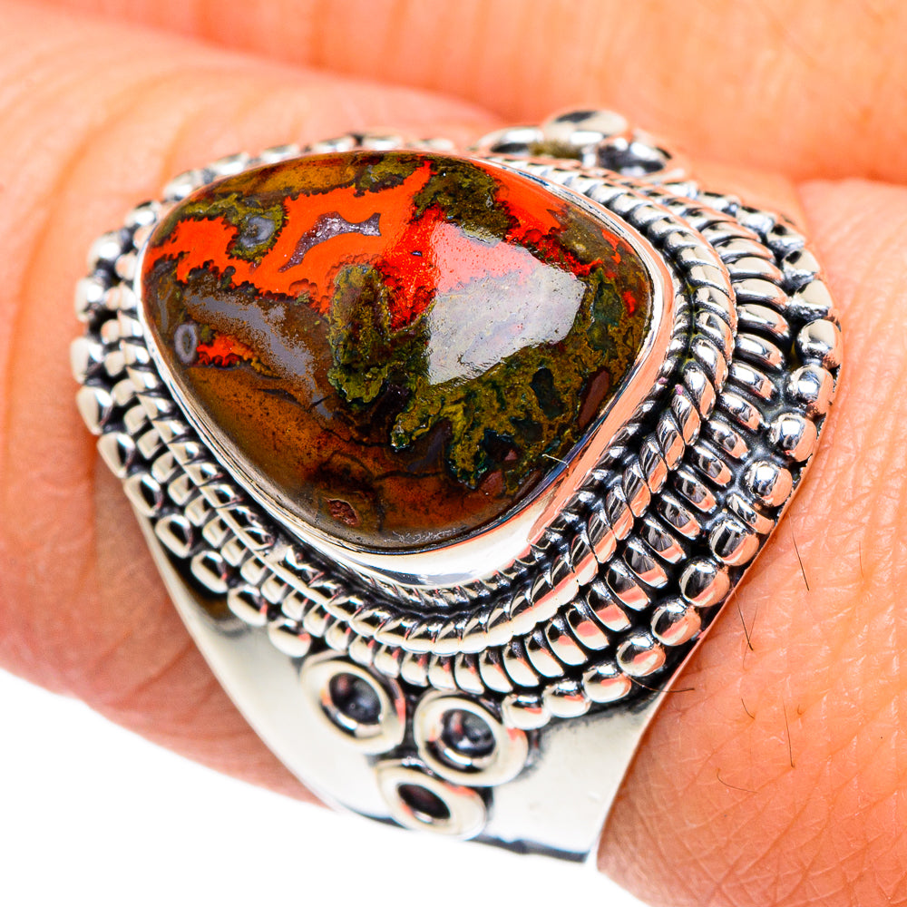 Morocco Agate Rings handcrafted by Ana Silver Co - RING95015