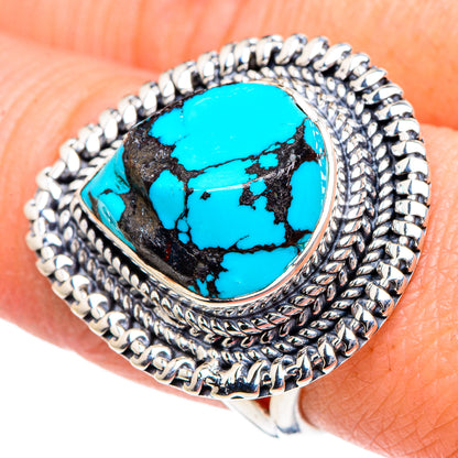 Tibetan Turquoise Rings handcrafted by Ana Silver Co - RING95024