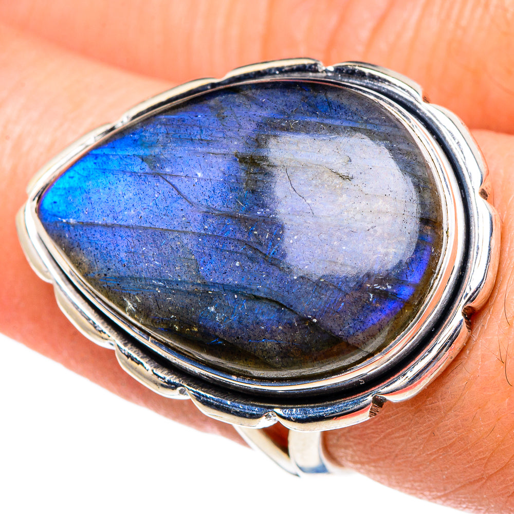Labradorite Rings handcrafted by Ana Silver Co - RING95026