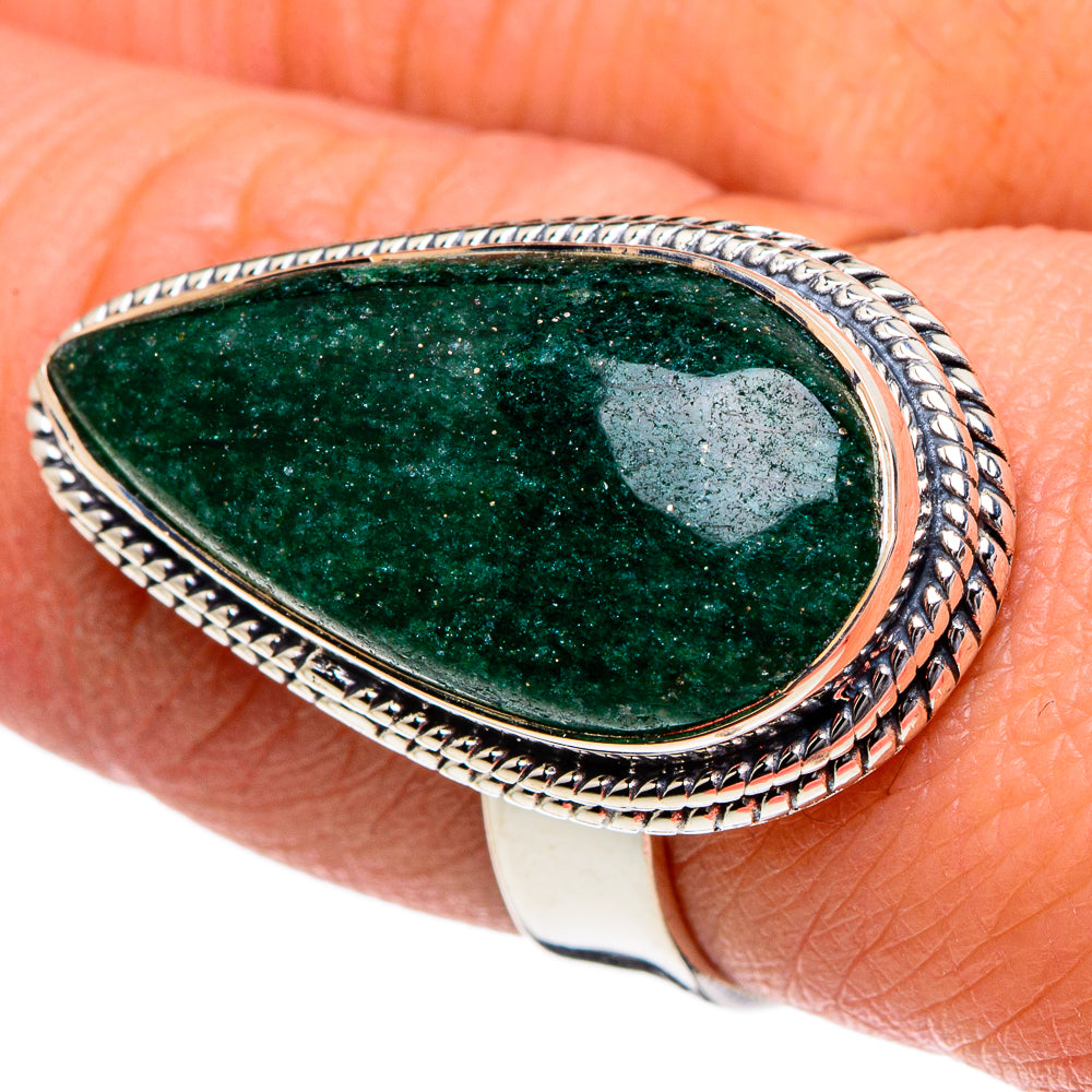 Green Aventurine Rings handcrafted by Ana Silver Co - RING95031