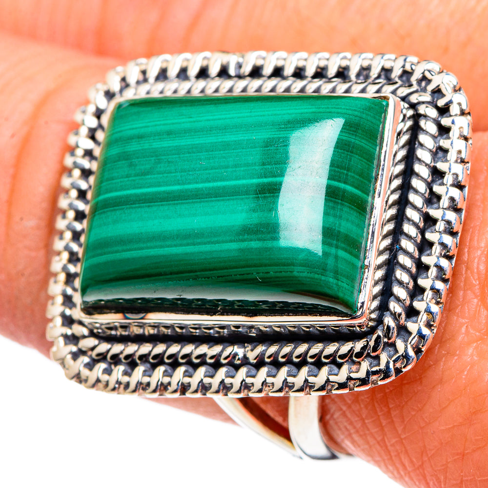 Malachite Rings handcrafted by Ana Silver Co - RING95037