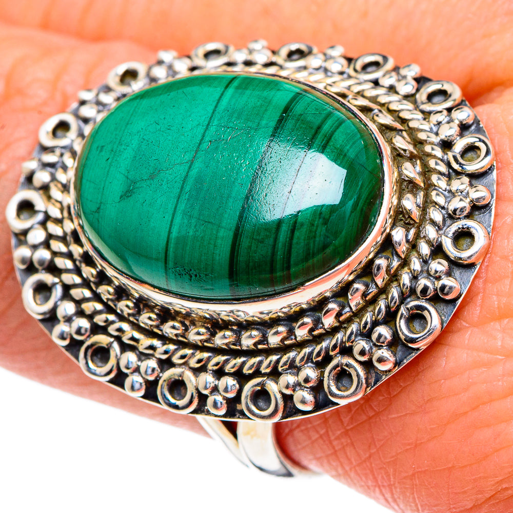 Malachite Rings handcrafted by Ana Silver Co - RING95039