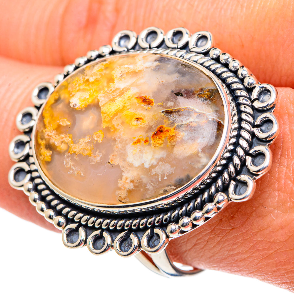 Plume Agate Rings handcrafted by Ana Silver Co - RING95049