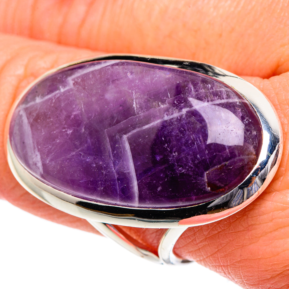 Chevron Amethyst Rings handcrafted by Ana Silver Co - RING95057