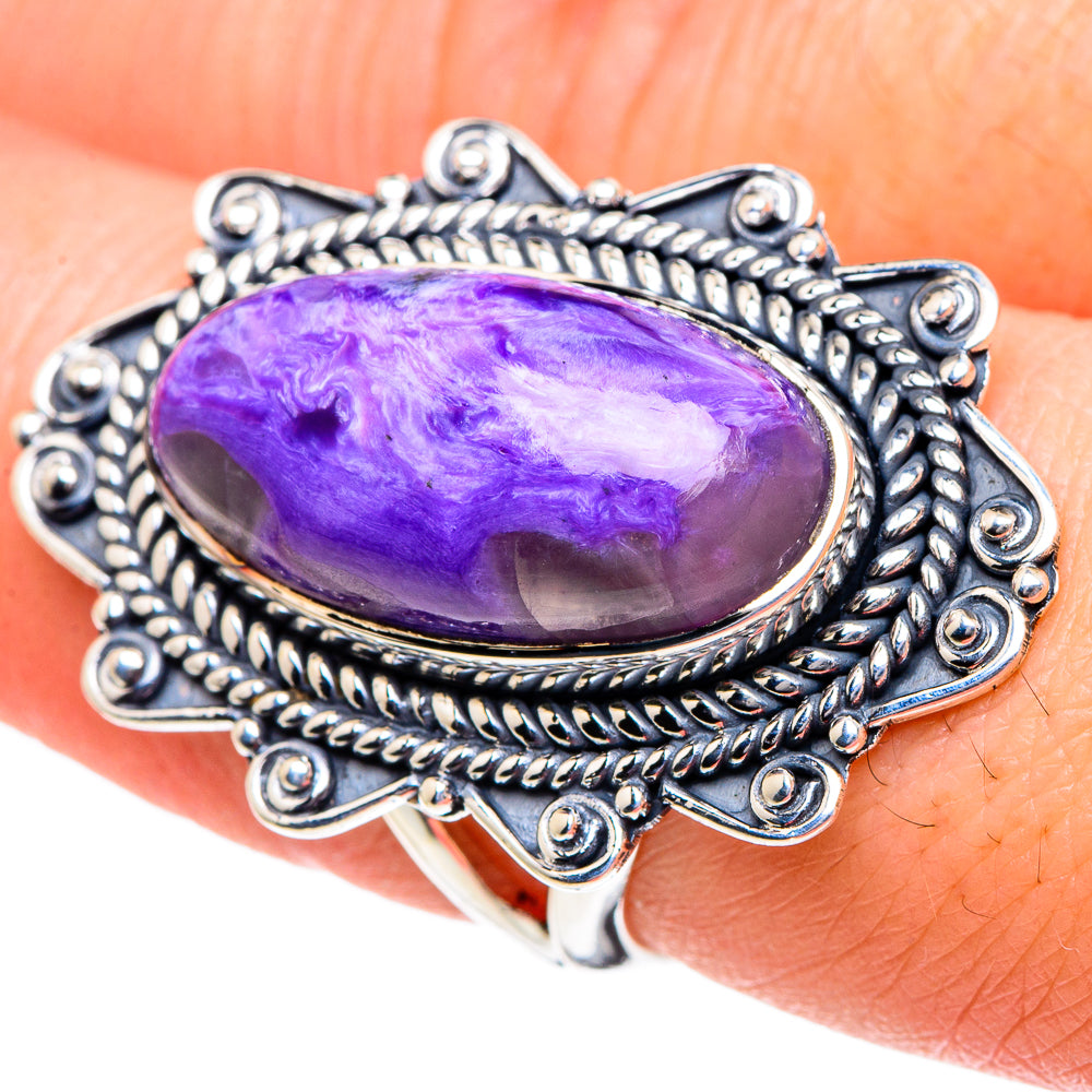 Charoite Rings handcrafted by Ana Silver Co - RING95058