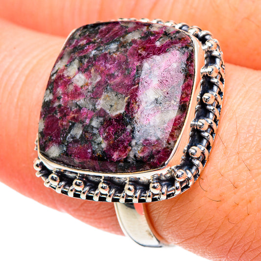 Russian Eudialyte Rings handcrafted by Ana Silver Co - RING95059