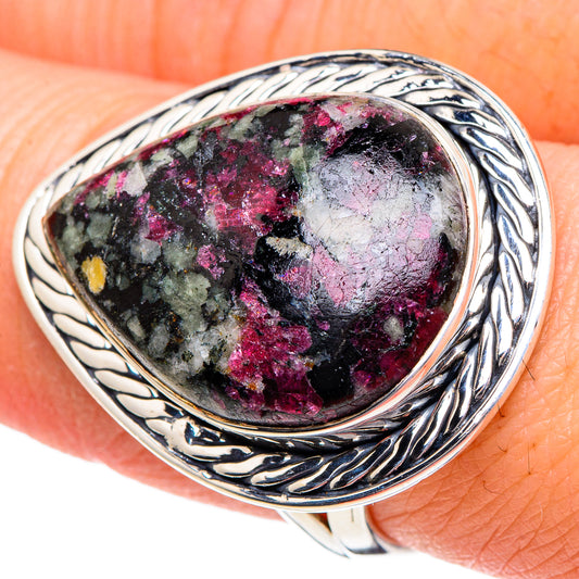 Russian Eudialyte Rings handcrafted by Ana Silver Co - RING95060