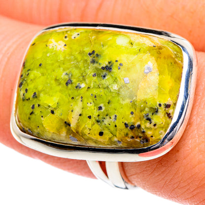 African Green Opal Rings handcrafted by Ana Silver Co - RING95069