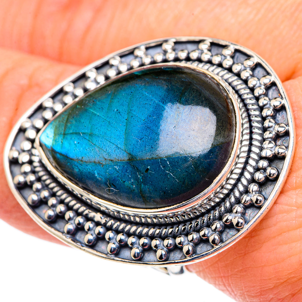 Labradorite Rings handcrafted by Ana Silver Co - RING95075