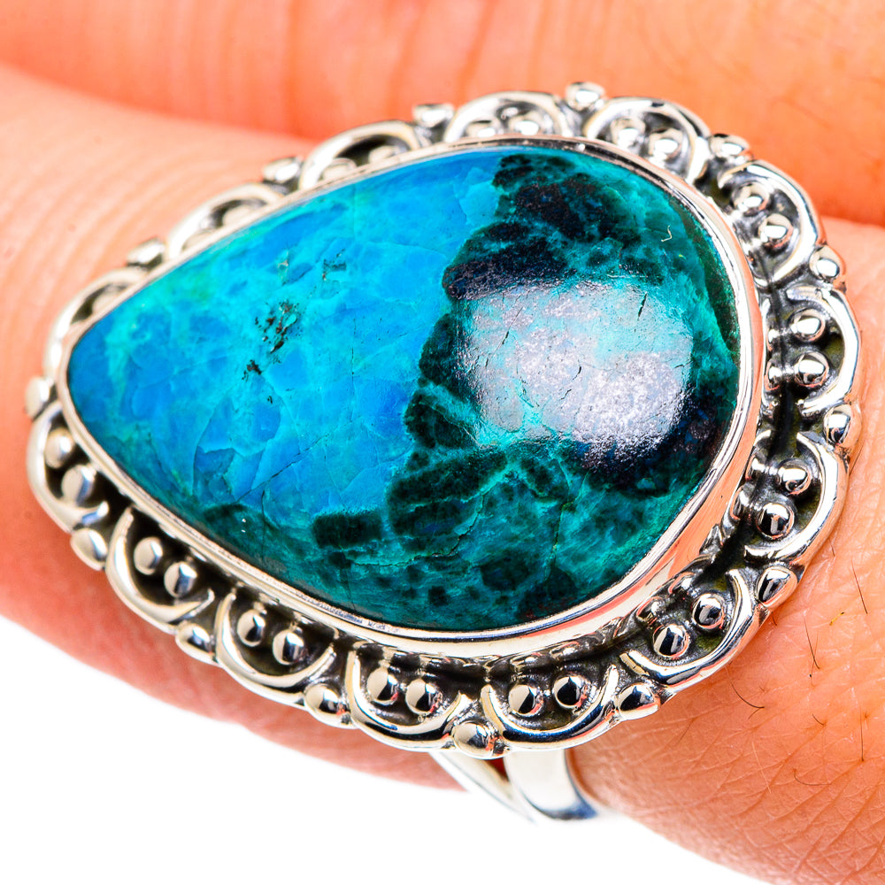 Chrysocolla Rings handcrafted by Ana Silver Co - RING95077