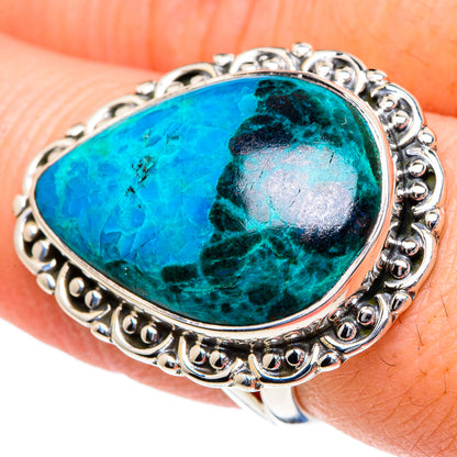 Chrysocolla Rings handcrafted by Ana Silver Co - RING95077
