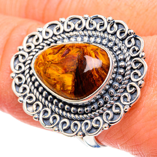Golden Pietersite Rings handcrafted by Ana Silver Co - RING95091