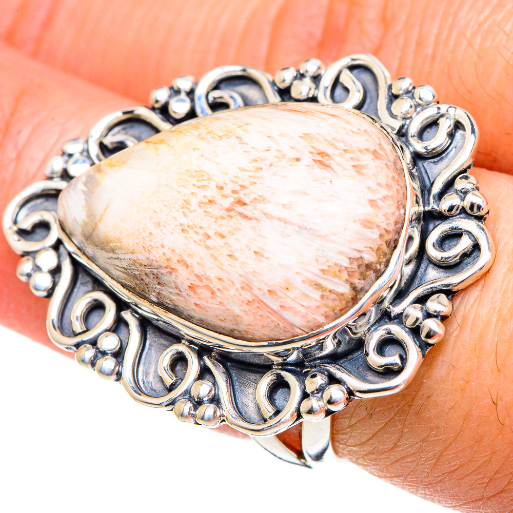 Scolecite Rings handcrafted by Ana Silver Co - RING95095