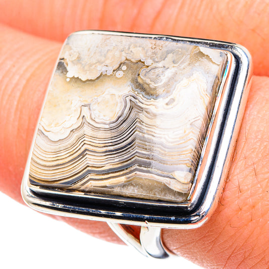 Laguna Lace Agate Rings handcrafted by Ana Silver Co - RING95111