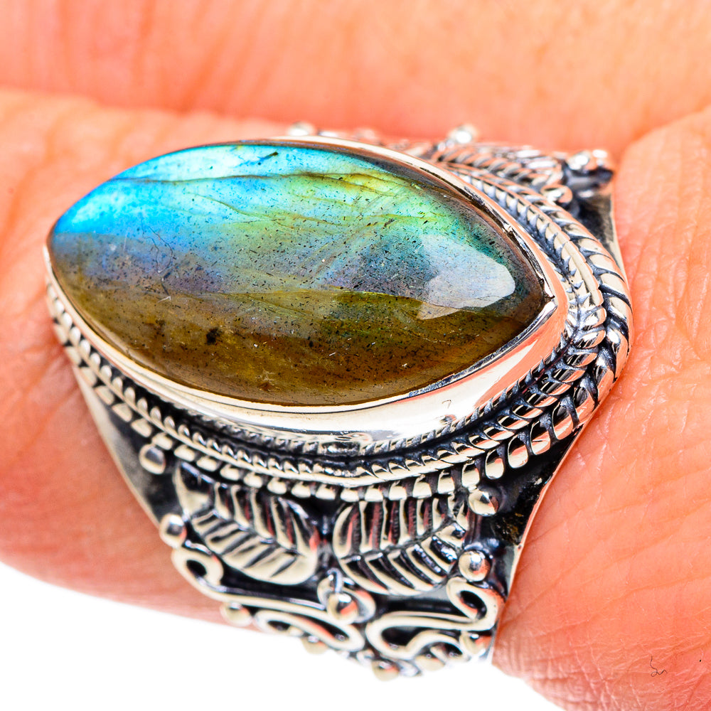 Labradorite Rings handcrafted by Ana Silver Co - RING95115