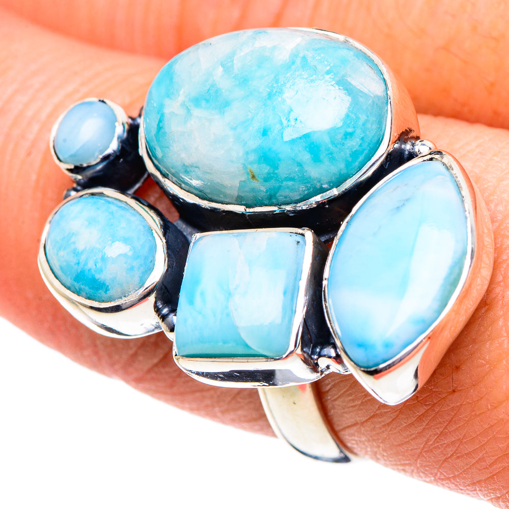 Larimar Rings handcrafted by Ana Silver Co - RING95121