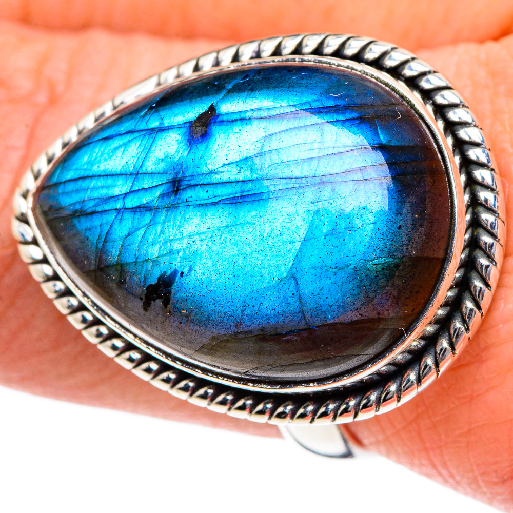 Labradorite Rings handcrafted by Ana Silver Co - RING95124