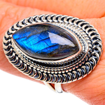 Labradorite Rings handcrafted by Ana Silver Co - RING95125