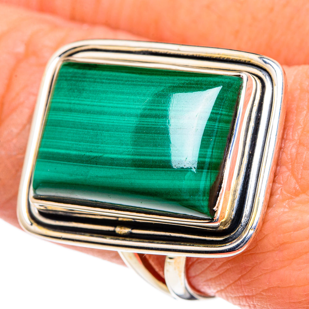 Malachite Rings handcrafted by Ana Silver Co - RING95127