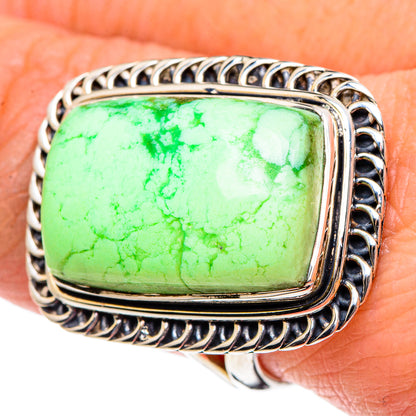 Gaspeite Rings handcrafted by Ana Silver Co - RING95134