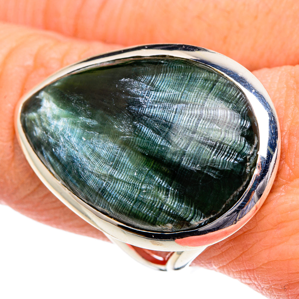 Seraphinite Rings handcrafted by Ana Silver Co - RING95136