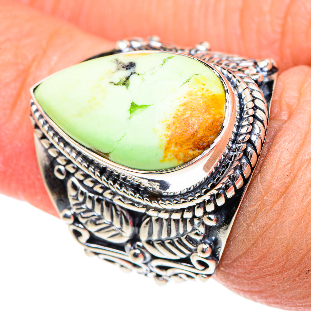 Lemon Chrysoprase Rings handcrafted by Ana Silver Co - RING95160