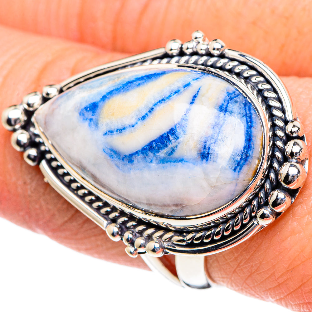 Blue Scheelite Rings handcrafted by Ana Silver Co - RING95161