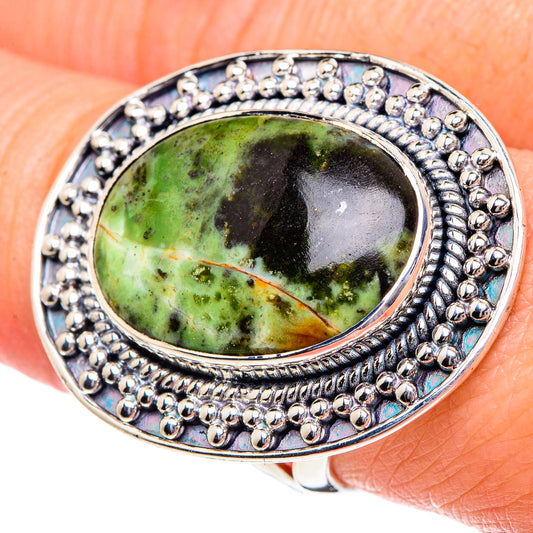Australian Green Opal Rings handcrafted by Ana Silver Co - RING95173