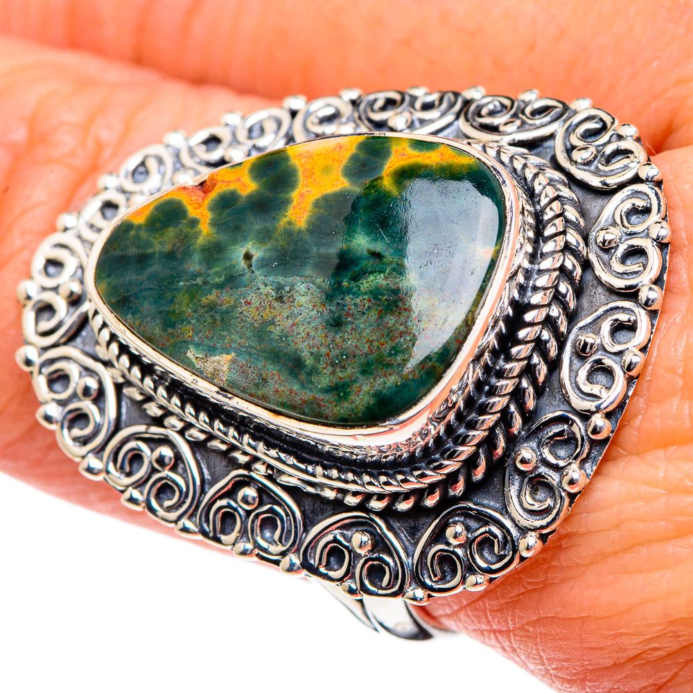 Ocean Jasper Rings handcrafted by Ana Silver Co - RING95177