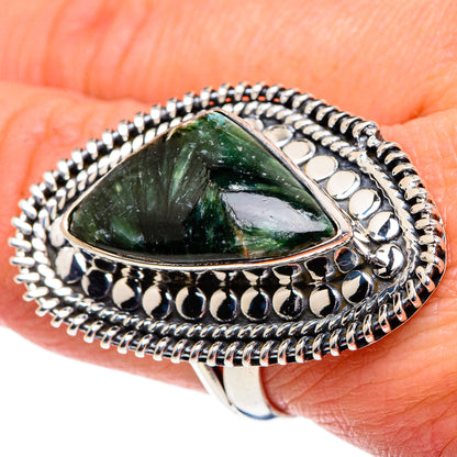 Seraphinite Rings handcrafted by Ana Silver Co - RING95178