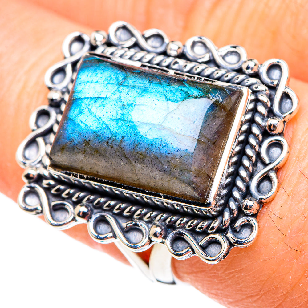 Labradorite Rings handcrafted by Ana Silver Co - RING95186