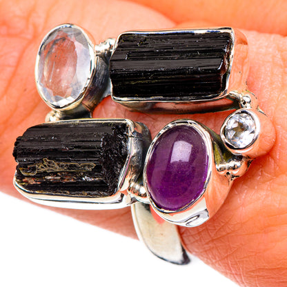 Black Tourmaline Rings handcrafted by Ana Silver Co - RING95204