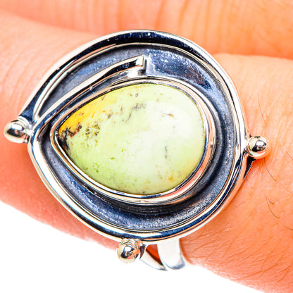 Lemon Chrysoprase Rings handcrafted by Ana Silver Co - RING95213