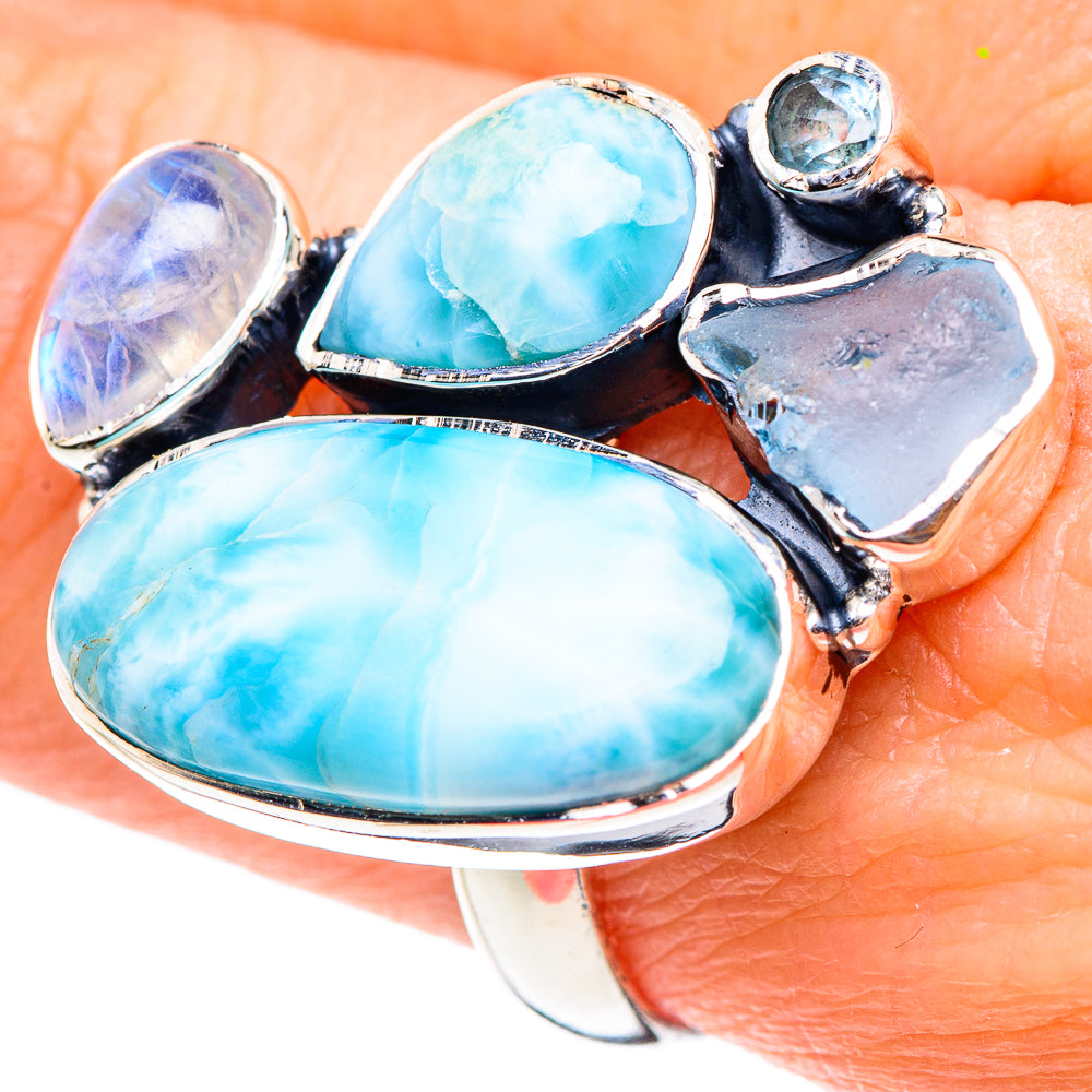 Larimar Rings handcrafted by Ana Silver Co - RING95215