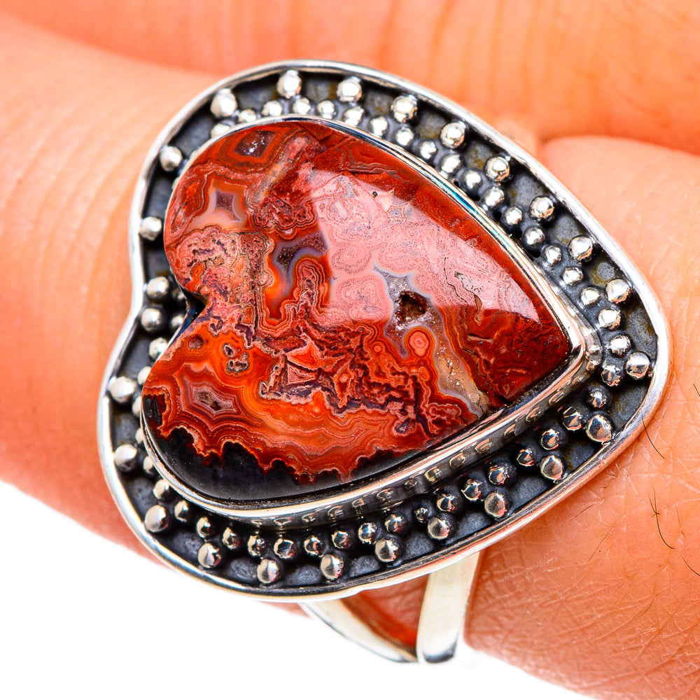 Crazy Lace Agate Rings handcrafted by Ana Silver Co - RING95222